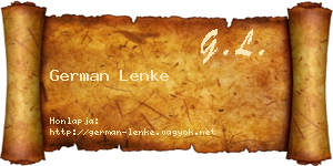 German Lenke névjegykártya